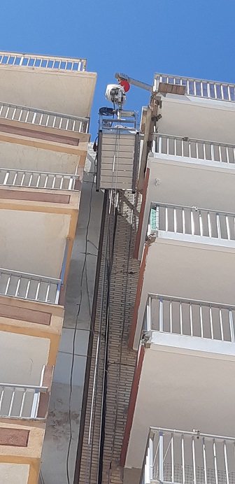 MONTAJE ANDAMIO COLGANTE ELÉCTRICO PLATAFORMA DE 1 MTS